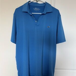 Vineyard Vines - Blue Striped Men's Polo - Large
